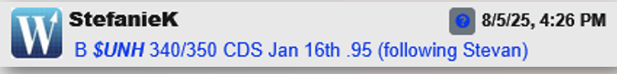 United Health UNH traders taking long option positions after large 1.2M institutional trade