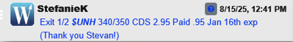 Traders sharing their option position exit of 310% gains after positive news