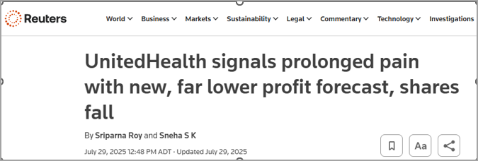 Bearish news on United health UNH before a massive rally
