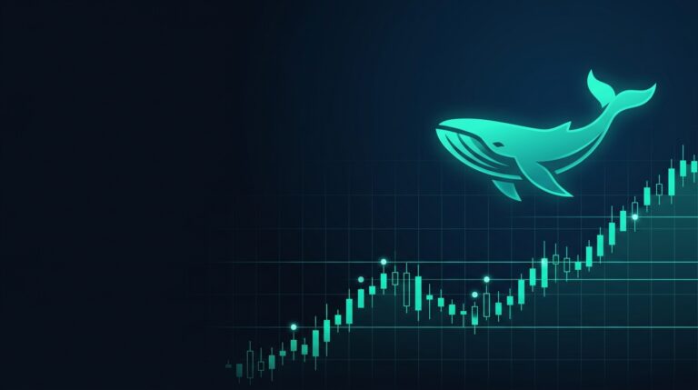 Block trade indicator signals plotted on a candlestick chart