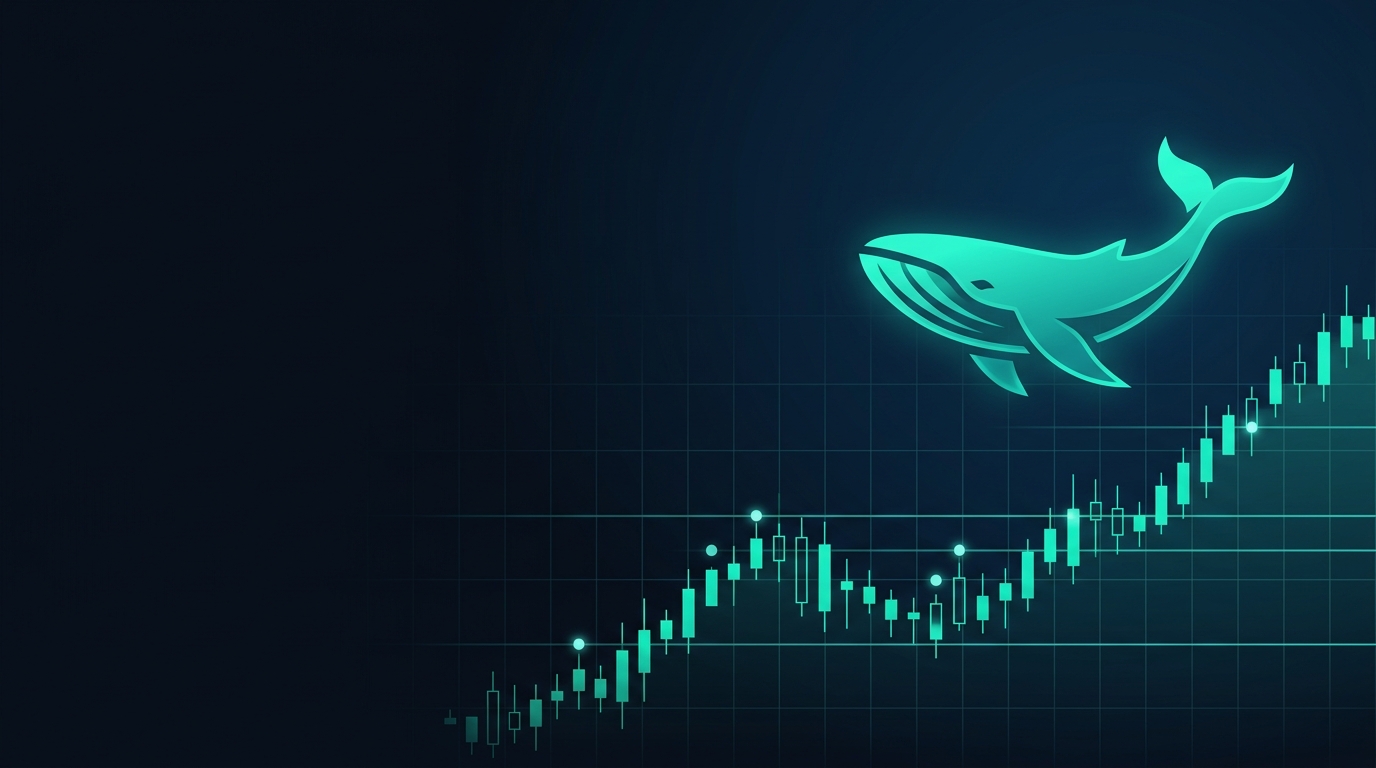 Block trade indicator signals plotted on a candlestick chart