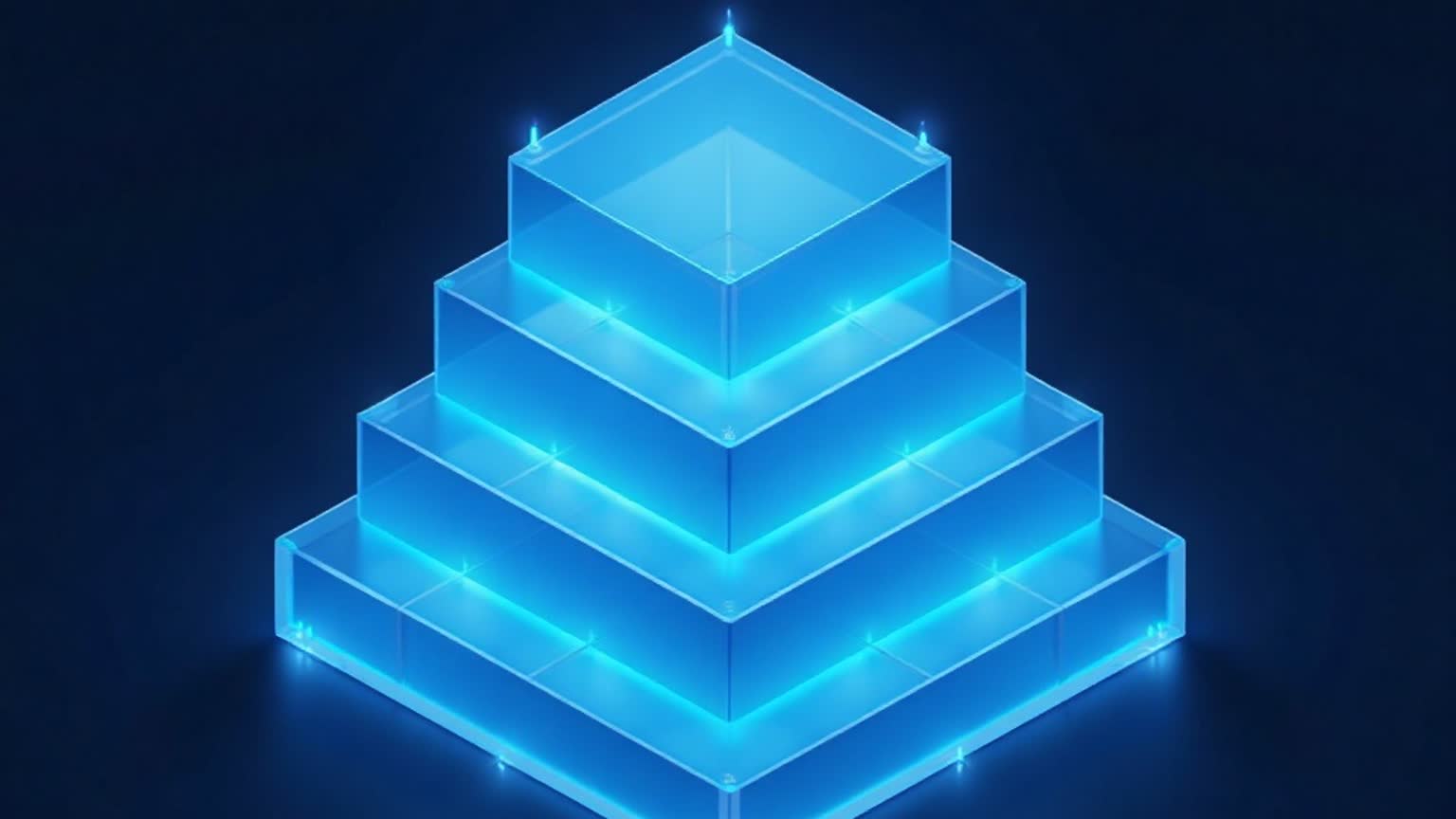 Layered infrastructure diagram of a stock exchange building resolving into blockchain blocks